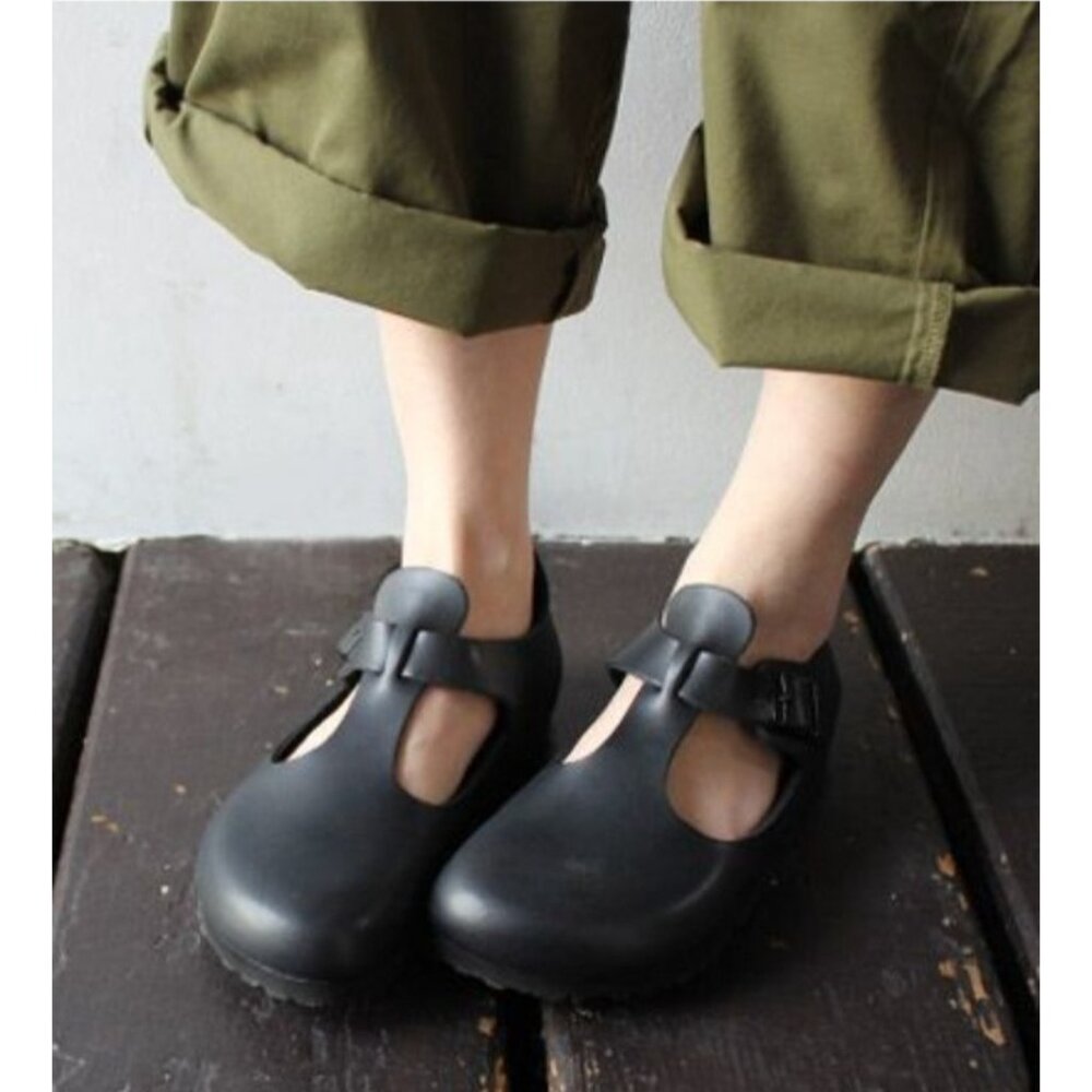 Birkenstock Dark Gray Mules with Strap